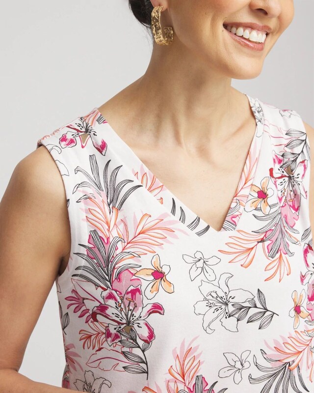 Floral Sleeveless V-Neck Tank - image 4